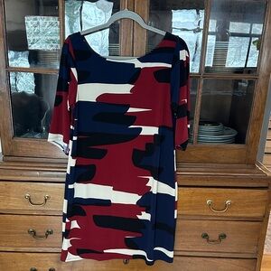 Leota 3/4 Sleeve Abstract Print Dress Size M